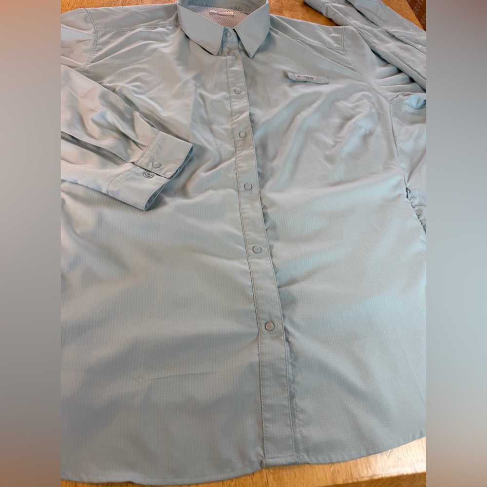 Columbia Women's PFG Tamiami II Long Sleeve Fishing Shirt Blue 3X - Picture 4 of 14